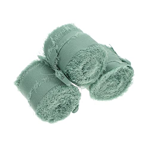 LIFKOME 3 Rollen Handgerissenes Fransen Dekoband Chiffonband für Geschenkverpackung Hochzeitseinladungen Brautsträuße Basteln und Partydeko von LIFKOME