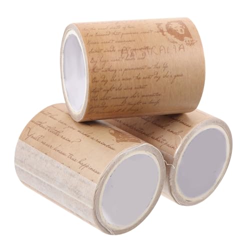 LIFKOME 3 Rollen Vintage Washi Tape Dekoratives Scrapbooking Klebeband mit Klaren Mustern Selbstklebend Vielseitig für DIY Handwerk Journal Fotoalbum und Geschenkdekoration von LIFKOME