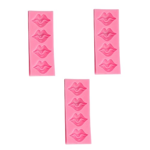 LIFKOME 3 STÜCKE 4 teiliges Lippen Silikonform Flexible Reißfeste Candy Mold Hitzebeständig Antihaftbeschichtet Vielseitig für Fondant Seife Kerzenherstellung für Hobbybäcker und Profis von LIFKOME