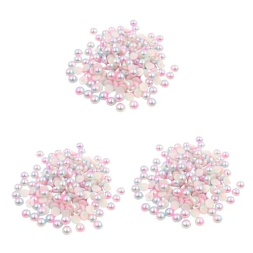 LIFKOME 3 Sätze Abs Halbkreis Imitationsperlen Gemstone Patch Für Schmuckdesign Basteln Nail Art Vielseitige Dekoration Für Ohrringe Uhren Und Mehr 1200 Stück * 3 von LIFKOME