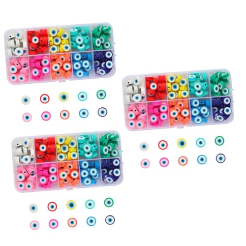 LIFKOME 3 Sätze Evil Eye Perlen Set Kleine Charm Perlen Für Diy Schmuckherstellung Vielseitige Dekoration Für Armbänder Und Kreative Projekte 150 Stück * 3 von LIFKOME