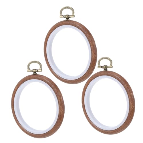 LIFKOME 3 Stück Rund Stickrahmen Imitiertes Holz Kreuzstich Reifen für Diy Nähprojekte und Handarbeiten Elegantes Design Stabile Runde Struktur von LIFKOME