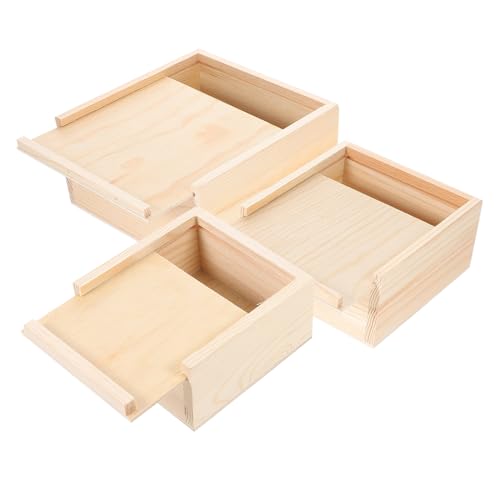 LIFKOME 3 Stück Teiliges Holz Aufbewahrungsset mit Schiebedeckel Natürliche Holzboxen für DIY Basteln Schmuck Fotos Ringe Minimalistisches Design Langlebig Vielseitig für Zuhause und LIFKOME 3 Stück Teiliges Holz Aufbewahrungsset mit Schiebedeckel Natürliche Holzboxen für DIY Basteln Schmuck Fotos Ringe Minimalistisches Design Langlebig Vielseitig für Zuhause und von LIFKOME