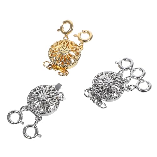LIFKOME 3 Stück Teiliges Ketten Layering Verschlüsse aus Kupfer Schmuck Trenner zur Vermeidung von Verwicklungen Kompakt und Leicht für Mehrschichtige Halsketten und DIY Schmuckzubehör von LIFKOME
