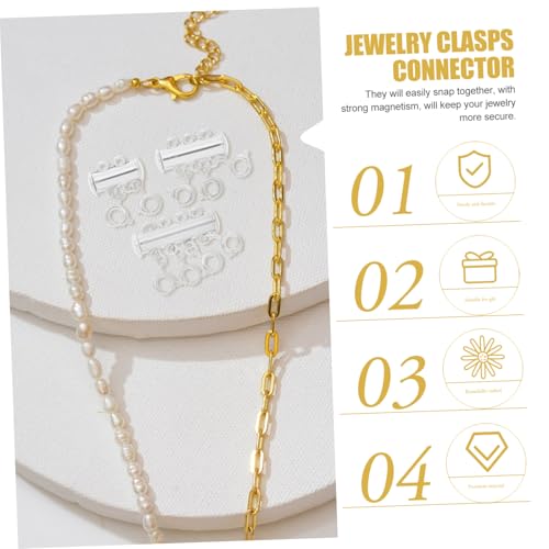 LIFKOME 3 Stück Teiliges Magnetverschluss für Halsketten und Armbänder Langlebige Legierung Starker Halt Sicherer DIY Schmuckverbinder für Mehrreihige Ketten und Modische Accessoires von LIFKOME