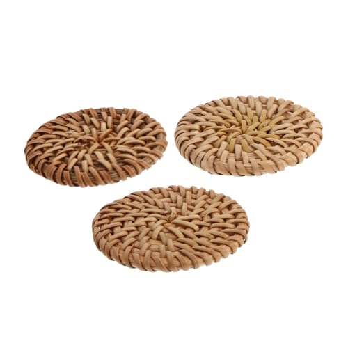 LIFKOME 3 Stück Teiliges Rattan Schmuckanhänger Handgewebt Kreative DIY Ohrring Charms Halbgefertigte Modische Perlen für Armband Halskette Langlebig und Einfach zu Verwenden von LIFKOME