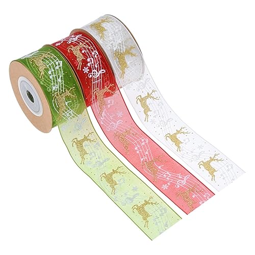 LIFKOME 3 Stück Weihnachtliches Geschenkband Strapazierfähigem mit Noten und Motiven pro Rolle Weiße Rote und Grüne Dekobänder für Verpackung und Basteln LIFKOME 3 Stück Weihnachtliches Geschenkband Strapazierfähigem mit Noten und Motiven pro Rolle Weiße Rote und Grüne Dekobänder für Verpackung und Basteln von LIFKOME