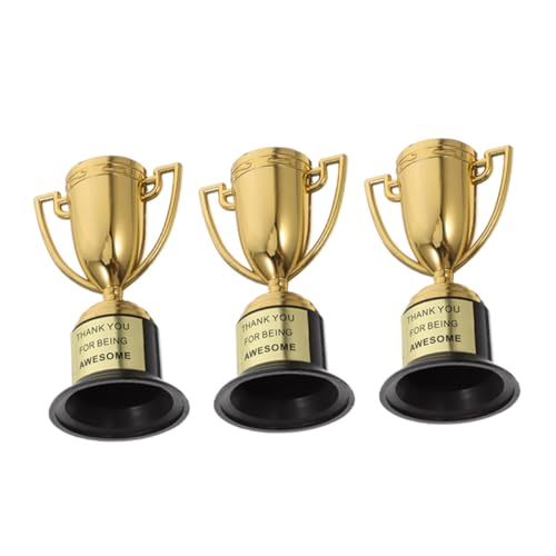 LIFKOME 3 Stück Goldene Mini-plastiktrophäen Für Kindergarten-sportpreise Belohnungen Auszeichnungen Geburtstagsfeiern Spielzeug Dekorationen von LIFKOME
