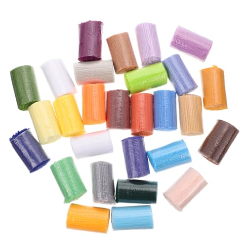 LIFKOME 30 Rollen Teiliges Vorgeschnittenes Garn DIY Handarbeiten Weiches Warmes Teppichgarn zum Häkeln und Stricken Vielseitiges Kurzwollgarn für Anfänger und Erwachsene für von LIFKOME