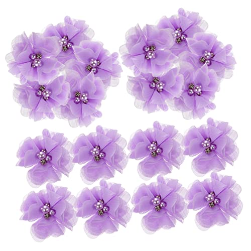 LIFKOME 30 Stück Chiffon Blumen zum Aufnähen Leichtes Material für DIY Projekte für Hochzeiten Kleidung und Party Dekoration Lila von LIFKOME