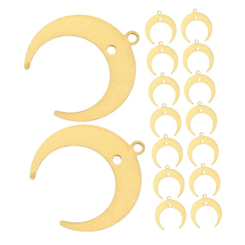 LIFKOME 30 Stück Mond-anhänger: Diy-mond-anhänger Kupfer Mit Loch Zur Schmuckherstellung – Basteln Von Halbmond-anhängern Für Schlüsselanhänger, Ohrringe, Armbänder von LIFKOME