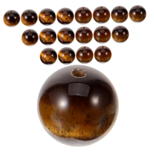 LIFKOME 30 Stück Natürliche Tigerauge Perlen Runde DIY Schmuck Perlen für Armband Basteln Natursteinperlen Schmuckherstellung von LIFKOME