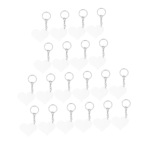 LIFKOME 30 Stück Teiliges Acryl Herz Schlüsselanhänger Transparente DIY Anhänger Einzigartige Blanke Schlüsselanhänger Vielseitig Gestaltbar für Kreative Bastelprojekte und von LIFKOME