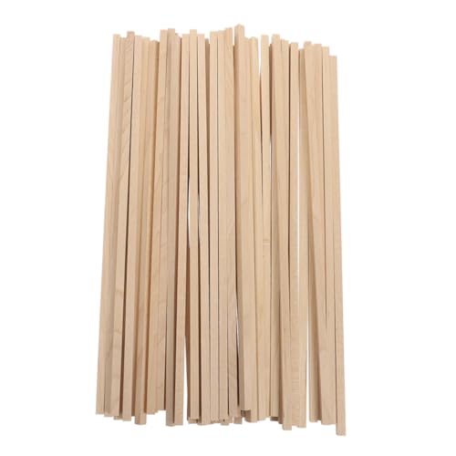 LIFKOME 30 Stück Teiliges DIY Holzstäbe Quadratisch Stabile Holzleisten für Handwerk Puppenzubehör Bastelmaterial Naturbelassen Leichte Holzplättchen zum Basteln und Dekorieren von LIFKOME