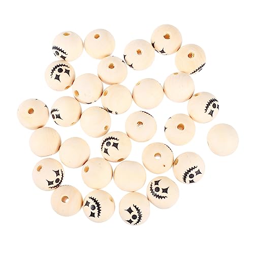 LIFKOME 30 Stück Teiliges Halloween Holzperlen Rund Naturholz Kugelperlen mit Glatter Oberfläche Langlebig und Verschleißfest für DIY Schmuckherstellung und Bastelprojekte LIFKOME 30 Stück Teiliges Halloween Holzperlen Rund Naturholz Kugelperlen mit Glatter Oberfläche Langlebig und Verschleißfest für DIY Schmuckherstellung und Bastelprojekte von LIFKOME