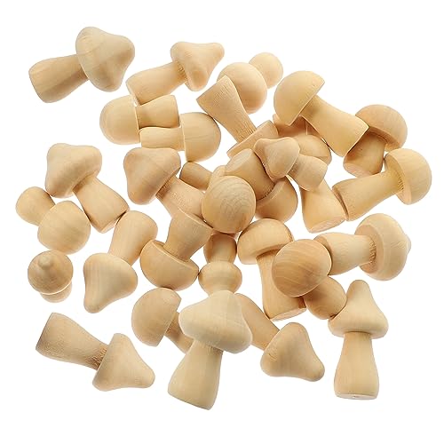 LIFKOME 30 Stück Teiliges Holzpilz Set Unlackierte DIY Mushroom für Kreative Bastelprojekte für Schulprojekte und Tischdekorationen von LIFKOME