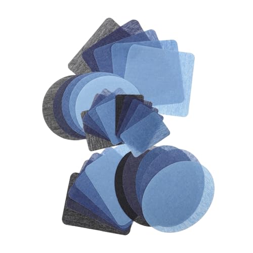 LIFKOME 30 Stück Teiliges Jeans Flicken zum Aufbügeln Innen Denim Patches aus Robustem Stoff zum Nähen und Reparieren von Löchern an Jeans Hosen und Jacken Waschbar Langlebig von LIFKOME