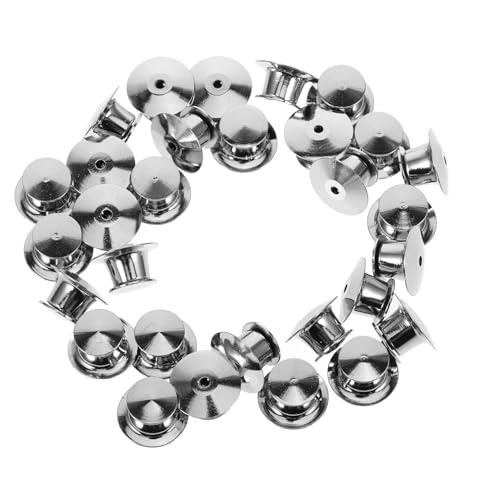 LIFKOME 30 Stück Teiliges Metall Locking Pin Backs Langlebige Verschleißfeste Anstecknadel verschlüsse Sicherer Halt für Broschen Abzeichen und DIY Schmuckherstellung Silberfarben von LIFKOME