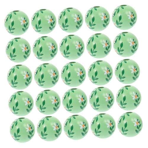 LIFKOME 30 Stück Teiliges Runde Blumen holzperlen Bunt für DIY Schmuckherstellung Armbänder Halsketten Holzperlen zum Auffädeln Bastelperlen für Handwerk und Dekoration von LIFKOME