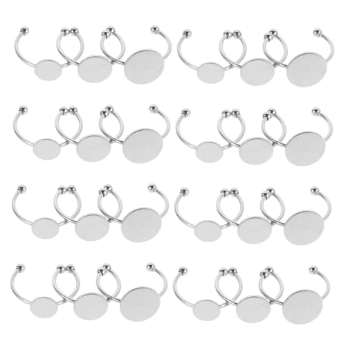 LIFKOME 30 Stück Teiliges Verstellbares Ringsockel aus Edelstahl Runde Flache Cabochon Rohlinge Verstellbare Schmuckringe zum Selbermachen Geeignet für DIY Schmuckherstellung und LIFKOME 30 Stück Teiliges Verstellbares Ringsockel aus Edelstahl Runde Flache Cabochon Rohlinge Verstellbare Schmuckringe zum Selbermachen Geeignet für DIY Schmuckherstellung und von LIFKOME