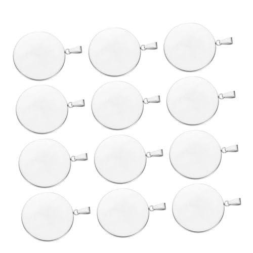 LIFKOME 30 Stück Time Gem Bodenhalter Cabochon-anhängertabletts Runde Leere Hängetabletts Tablett Mit Ohrringanhänger Diy Anhänger Tabletts Silver Rostfreier Stahl von LIFKOME