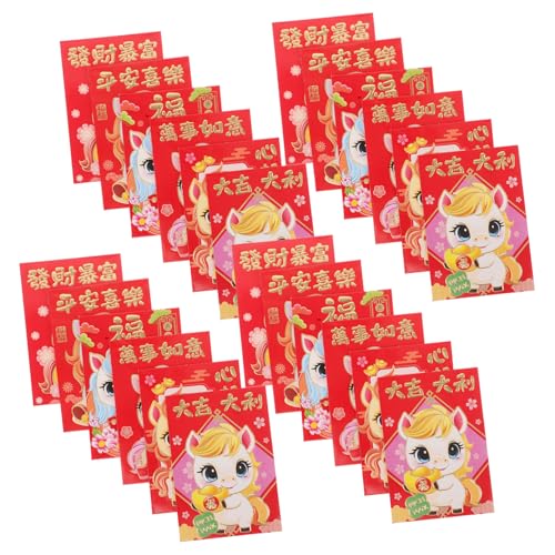 LIFKOME 300 Stück Chinesische Rote Umschläge Jahr Des Pferdes Kreative Hongbao Geldumschläge für Lunar Year Frühlingsfest Geburtstag Hochzeit Festliche Geldgeschenke von LIFKOME