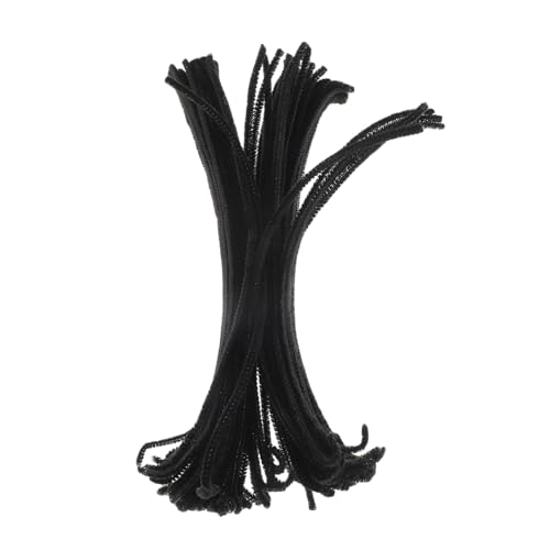 LIFKOME 300 Stück DIY Bastelmaterialien für Weiche Schwarze Plüsch sticks Langlebig Vielseitig Einsetzbar für Kreative Handarbeiten und Gemeinsames Basteln von LIFKOME