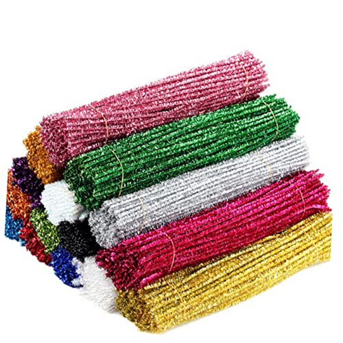 LIFKOME 300 Stück Diy Glitzerstäbe Biegsame Bastelstäbe für Kreative Weihnachtsprojekte Silber für Kinderhandwerk und Dekoration von LIFKOME