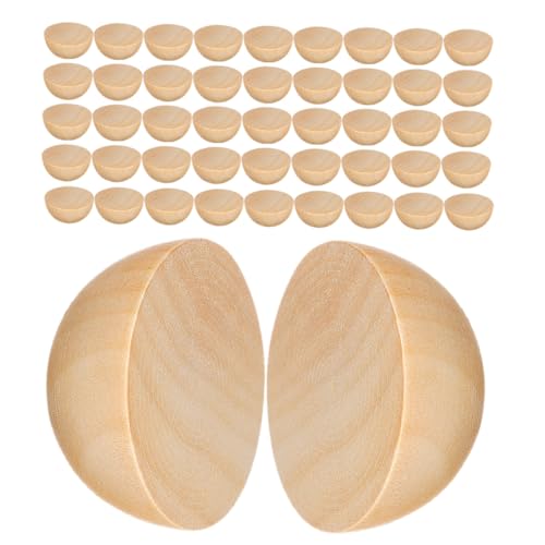 LIFKOME 300 Stück Holz Halbkugeln Unbehandelte Holzperlen Halbkreis Unlackiert Natürliche Holzstruktur Für DIY Bastelprojekte Dekoration Weihnachten Kreative Kunsthandwerk von LIFKOME