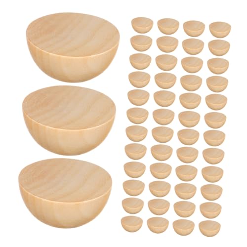 LIFKOME 300 Stück Unfertige Holzhalbkugeln Halbrunde Holzperlen Naturholz DIY Bastelbedarf Dekoration Weihnachten Handwerk für Erwachsene von LIFKOME