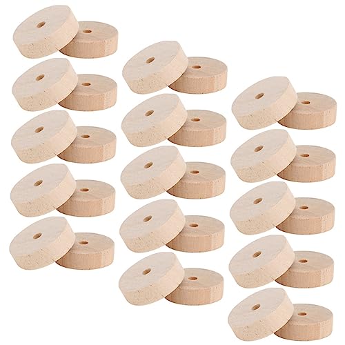 LIFKOME 30Stücke Holzräder Für Runde Holzspielzeugräder Für DIY Bastelzubehör Für Projekte Und Spielzeugautos Unbeschichtet Fördert Kreativität von LIFKOME