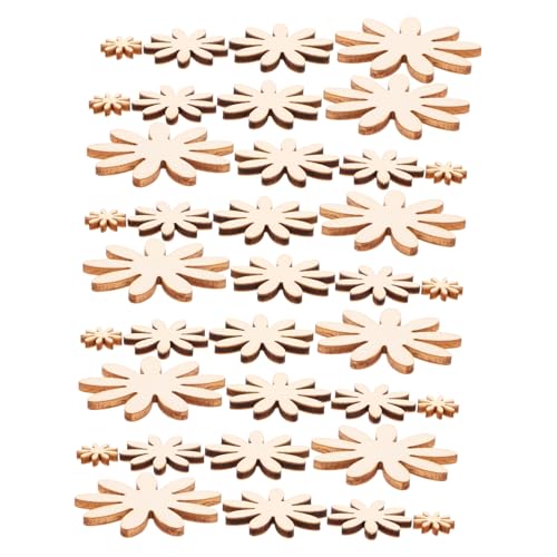 LIFKOME 350 Stück Holzblumen zum Bemalen DIY Holzscheiben für Basteln Handgefertigte Holzblumenornamente Natürliche Holzblüten für Kreative Kinderprojekte und Tischdekoration von LIFKOME