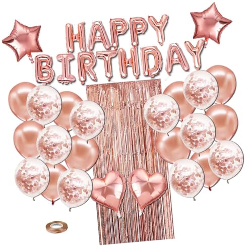 LIFKOME 39Stücke Teiliges Geburtstagsfeier Dekorationsset Mit Hängendem Banner Fransenvorhang Und Ballons Roségold Für Unvergessliche Feiern Für Innen Und Außendekoration LIFKOME 39Stücke Teiliges Geburtstagsfeier Dekorationsset Mit Hängendem Banner Fransenvorhang Und Ballons Roségold Für Unvergessliche Feiern Für Innen Und Außendekoration von LIFKOME