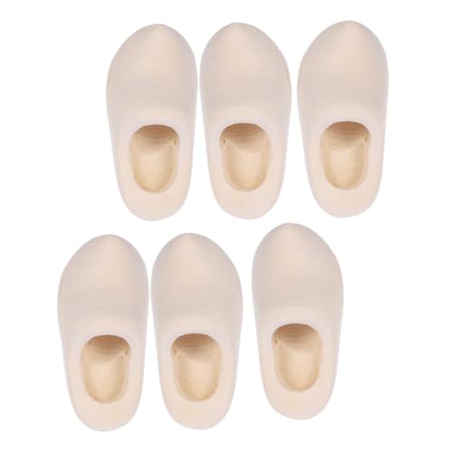 LIFKOME 3Paare Unbemalte Holzschuhe Für Puppenhaus DIY Holzschuhe Holländische Klompen Puppenhaus Zubehör Für Bastelprojekte von LIFKOME