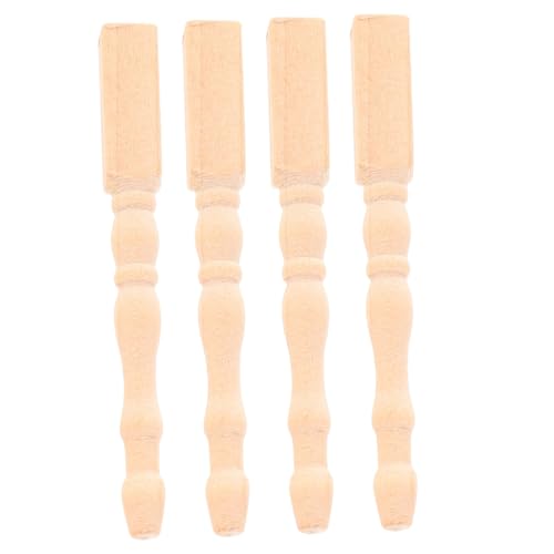 LIFKOME 4 Pcs 1:12 Puppenhaus Miniaturtisch Beine Mini Möbel Füße Miniaturholztisch Füße Für Puppenhaus Mini Möbelzubehör von LIFKOME