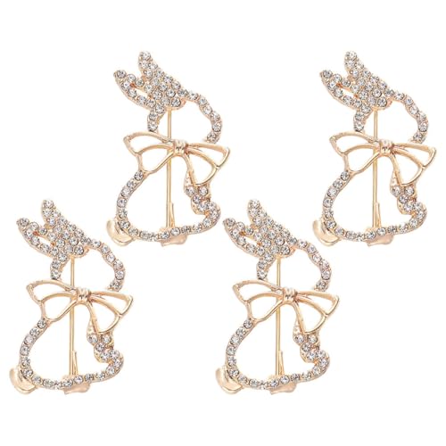LIFKOME 4 Pcs Einzigartige Metallkaninchenbroschen Für Frauen Süße Tierstifte Für Anzüge Elegante Broschen Eleganter Pullover Pin Exquisite Brosche Schmuck Schmuck von LIFKOME