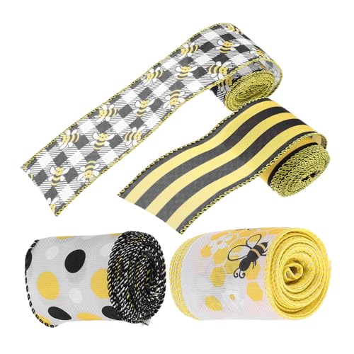 LIFKOME 4 Rollen Bunte Bee Style Bänder Polyester Dekorative DIY Bastelbänder für Geschenkverpackung Blumenarrangements und Handarbeiten Strapazierfähig und Vielseitig Einsetzbar LIFKOME 4 Rollen Bunte Bee Style Bänder Polyester Dekorative DIY Bastelbänder für Geschenkverpackung Blumenarrangements und Handarbeiten Strapazierfähig und Vielseitig Einsetzbar von LIFKOME