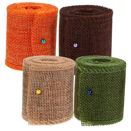 LIFKOME 4 Rollen Dekoratives Band Leinenband Girlande Breites Drahtiges Weihnachtsband Rosa Weißes Band Schneiden Bänder Zum Verpacken Weihnachtsdekorationen Hochzeitsdekorationen Satin LIFKOME 4 Rollen Dekoratives Band Leinenband Girlande Breites Drahtiges Weihnachtsband Rosa Weißes Band Schneiden Bänder Zum Verpacken Weihnachtsdekorationen Hochzeitsdekorationen Satin von LIFKOME