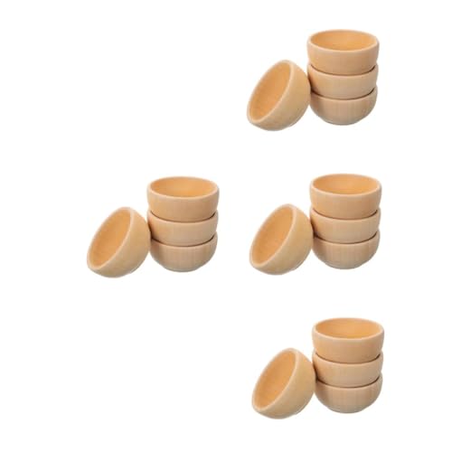 LIFKOME 4 Sätze Teiliges Set Unbemalte Holzschalen Für Diy Holzspielzeug Für Kreative Bastelprojekte Simulierte Küchenspielzeuge Kreativität Und Motorik 4 Stück * 4 von LIFKOME