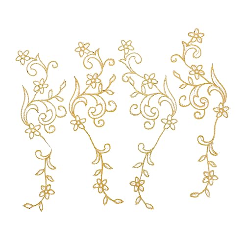 LIFKOME 4 Stück Bestickte Applikationen für DIY Kleidung und Hochzeitsdeko Blumen Patches zum Aufnähen oder Aufbügeln für Taschen Notizbücher und Mehr von LIFKOME