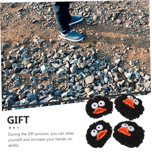 LIFKOME 4 Stück Bunte Cartoon Pompons DIY Bastelset Kleidung Accessoires Flauschige Deko für Mütze Schuhe Tasche Geschenkidee für Handwerksbegeisterte von LIFKOME