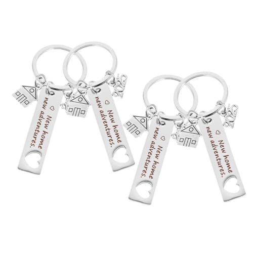 LIFKOME 4 Stück Edelstahl Schlüsselanhänger Hausbesitzer Geschenk Jubiläum Schlüsselring für Auto Zuhause Büro Leichter Langlebiger Schlüsselhalter für Neuen Haushalt LIFKOME 4 Stück Edelstahl Schlüsselanhänger Hausbesitzer Geschenk Jubiläum Schlüsselring für Auto Zuhause Büro Leichter Langlebiger Schlüsselhalter für Neuen Haushalt von LIFKOME