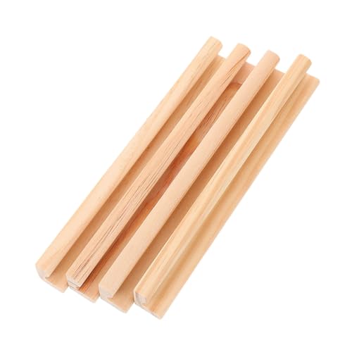 LIFKOME 4 Stück Holz Domino Halter Teiliges Domino Racks für Kreative Spiele Zubehör für Gesellschaftsspiele und DIY Projekte von LIFKOME