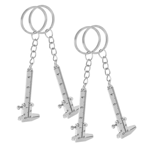 LIFKOME 4 Stück Messschieber Schlüsselanhänger Mini-messschieber-schlüsselanhänger Taschenlehre Schlüsselbund-werkzeuge Mini-bremssattel Rostfreier Stahl Silver von LIFKOME