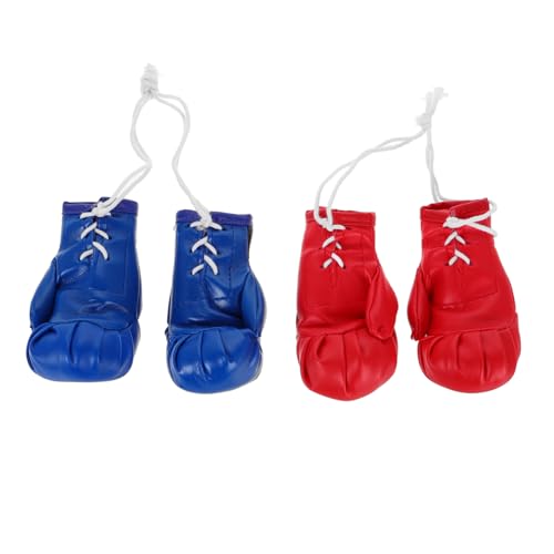LIFKOME 4 Stück Mini Boxing Gloves Anhänger Rot Blau Miniatur Boxhandschuhe Autospiegel Deko Weihnachtsornament für Party und Schreibtisch Boxsport Souvenir von LIFKOME