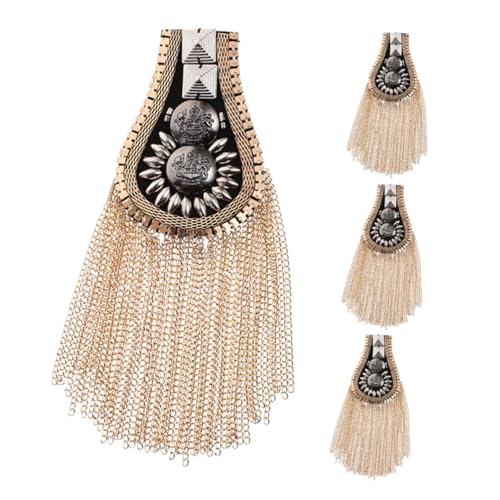 LIFKOME 4 Stück Schulterquasten Für Jacken Schulterstücke Mit Fransenbesatz Und Nietendesign – Schulterstücke Für Kostüme Und Steampunk Outfits von LIFKOME