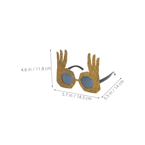 LIFKOME 4 Stück Teiliges Fingerförmige Sonnenbrillen Langlebige und Bequeme Partybrillen mit Ok-handzeichen Witzige Brillen für Kostüme und Feierlichkeiten in Gold und Blau von LIFKOME