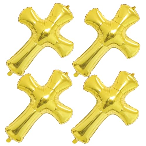 LIFKOME 4 Stück Teiliges Folienballon Kreuzform in Gold Dekorative Aluminium Ballon für Taufe und Babyparty Langlebige Partydeko für Geburtstagsfeiern und Kinderfeste LIFKOME 4 Stück Teiliges Folienballon Kreuzform in Gold Dekorative Aluminium Ballon für Taufe und Babyparty Langlebige Partydeko für Geburtstagsfeiern und Kinderfeste von LIFKOME