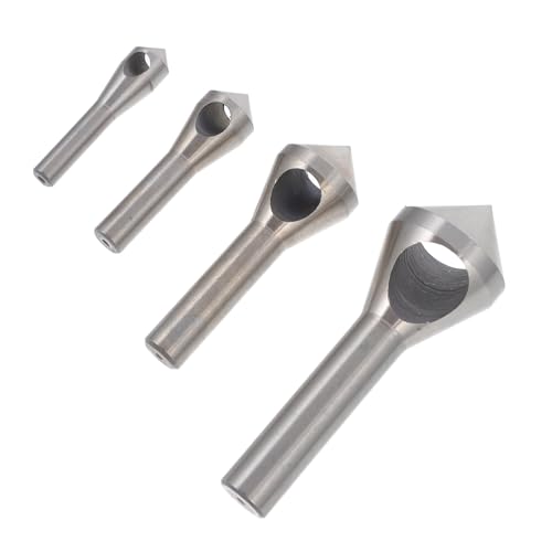 LIFKOME 4 Stück Teiliges Kegelsenker Set Hochgeschwindigkeitsstahl Entgrater Werkzeug für Holz Kunststoff Aluminium Einfache Installation Langlebig Robust und Vielseitig Einsetzbar von LIFKOME