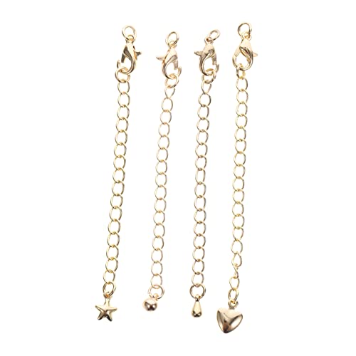 LIFKOME 4 Stück Teiliges Kettenverlängerungen Gold Halskette Armband und Fußkette Verlängerungen für DIY Schmuckherstellung Karabinerhaken Einfach zu Handhaben von LIFKOME